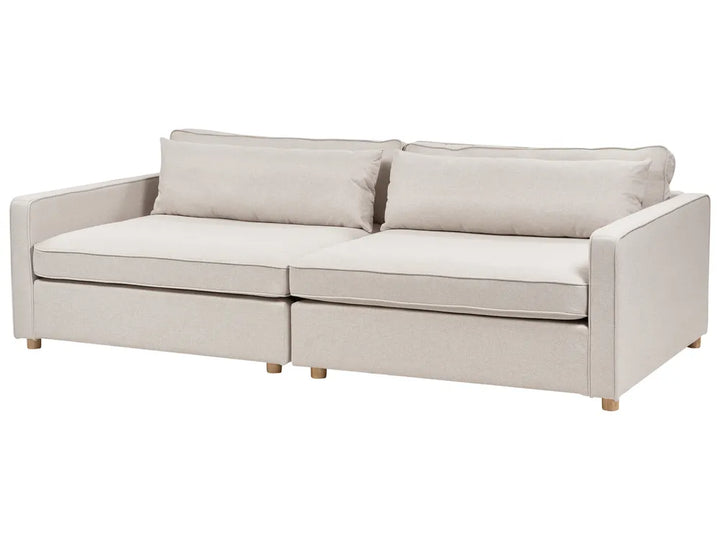Sofa 3 Seater Fabric Beige Tina