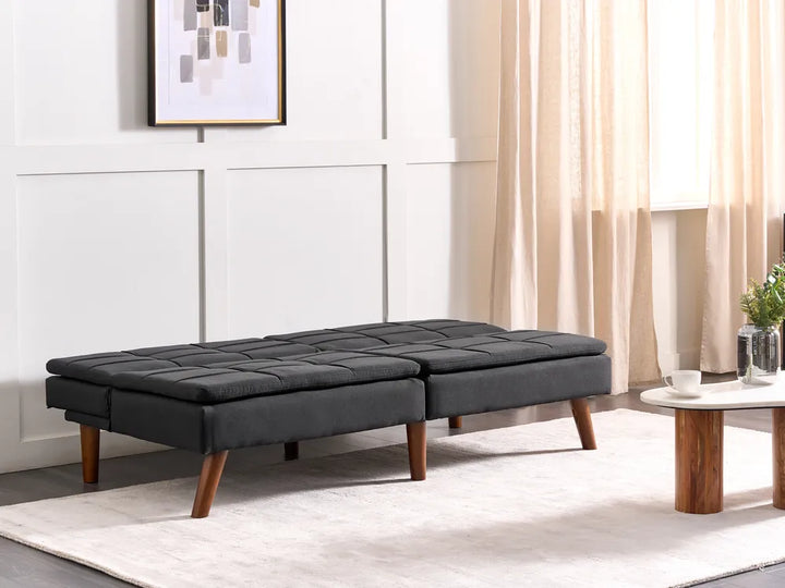 Sofa Bed 3 Seater Fabric Black Laffey