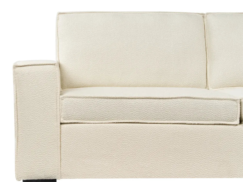 Sofa Bed 3 Seater Boucle Off-White Bertina