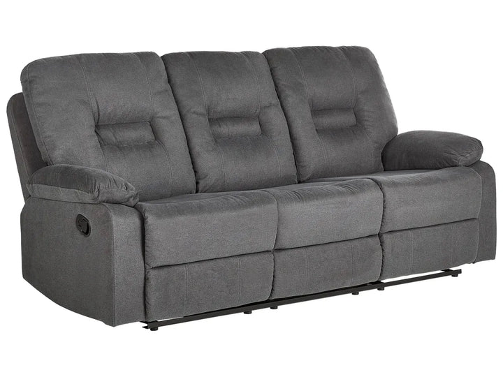 Manual Recliner Sofa 3 Seater Fabric Dark Grey Caynemore II
