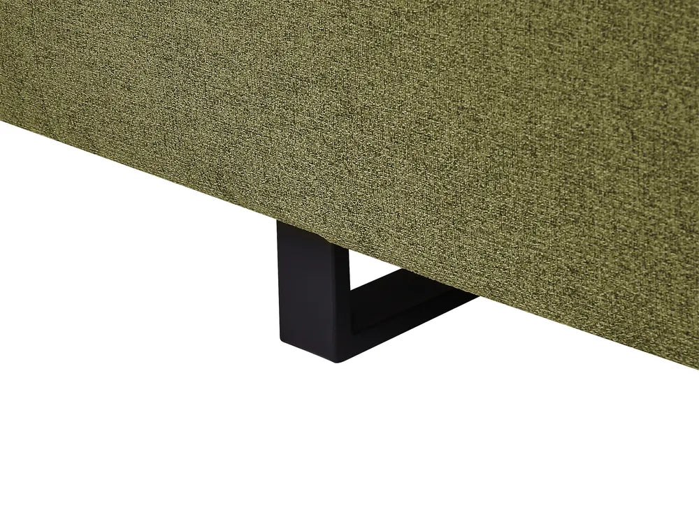 Sofa 3 Seater Fabric Olive Green with Tables Quiniya