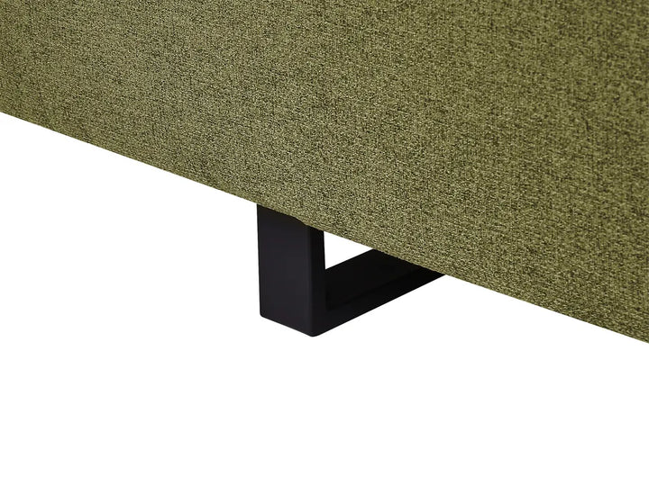 Sofa 3 Seater Fabric Olive Green with Tables Quiniya