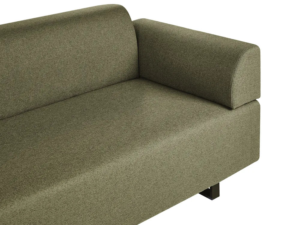 Sofa 3 Seater Fabric Olive Green with Tables Quiniya