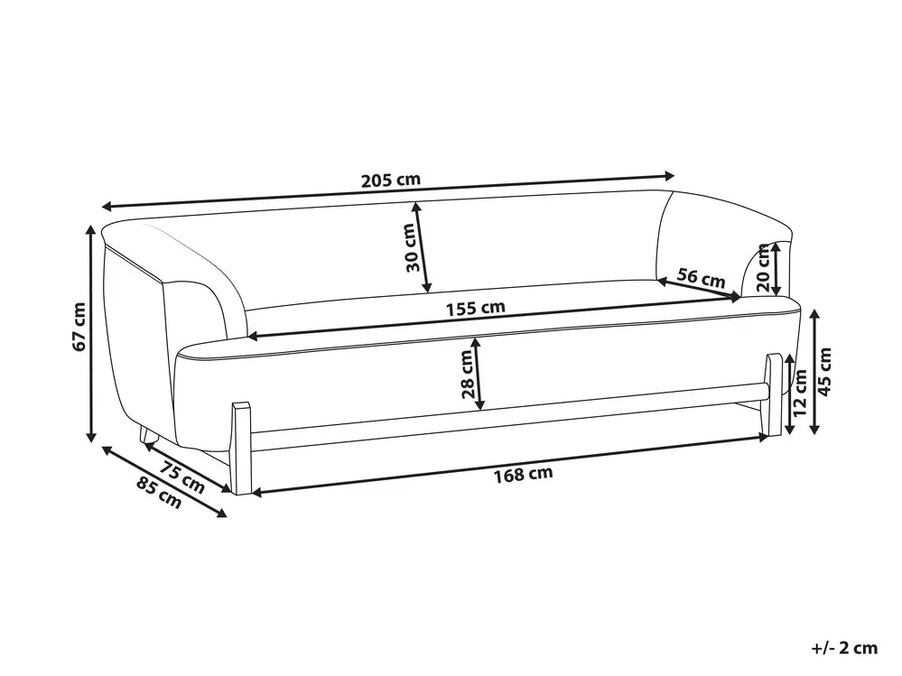 Sofa 3 Seater Chenille Brown Febo