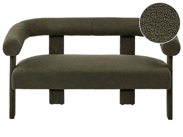 Sofa 2 Seater Boucle Dark Green Askolds