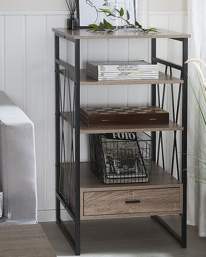 3 Tier Shelving Unit 101 cm Taupe Lucia