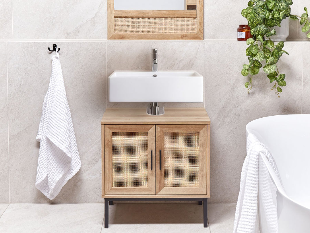 Washbasin Cabinet 60 cm Light Brown Rosell