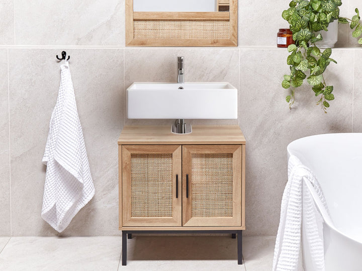 Washbasin Cabinet 60 cm Light Brown Rosell