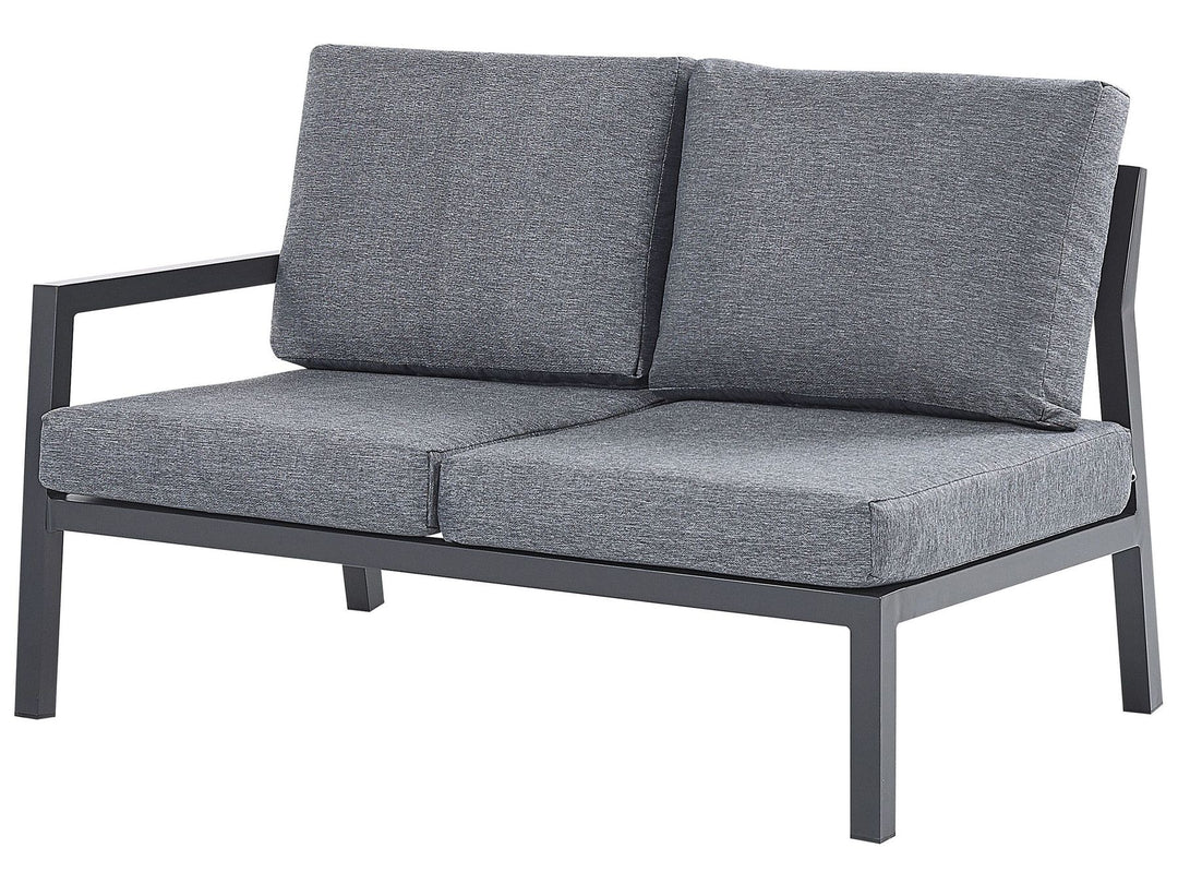 Vizzini Garden Corner Sofa with Table 5 Seater Metal Grey
