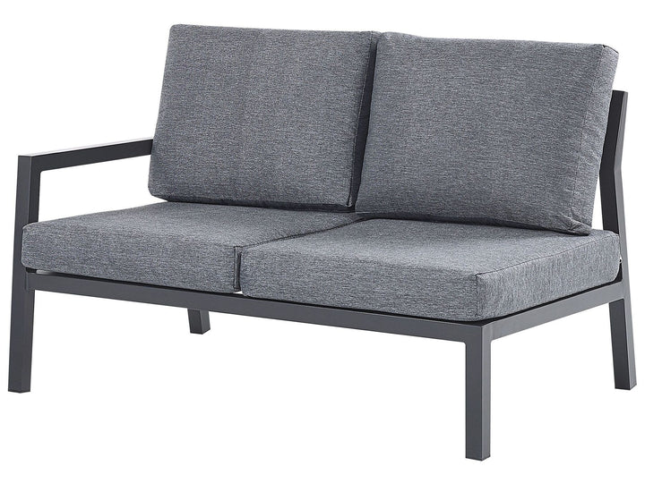 Vizzini Garden Corner Sofa with Table 5 Seater Metal Grey