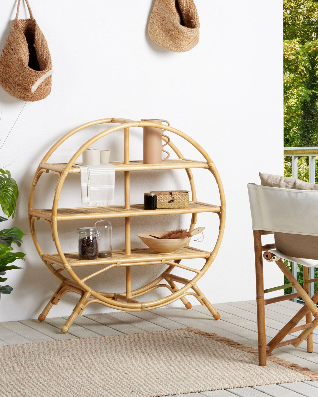 3 Tier Shelving Unit Rattan 109 cm Natural Amyri