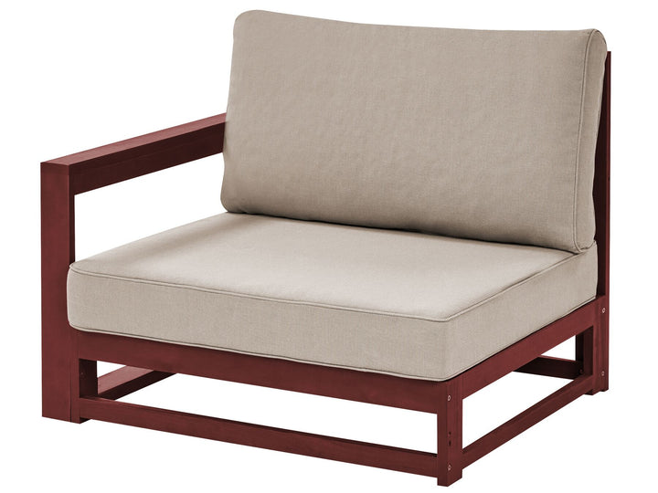 Timor Garden Corner Sofa with Table 4 Seater Right Hand Modular Acacia Wood Dark Red