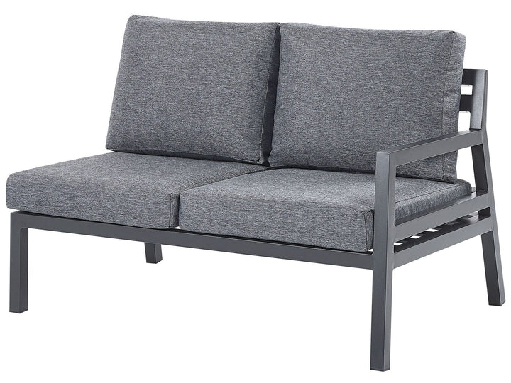 Vizzini Garden Corner Sofa with Table 5 Seater Metal Grey