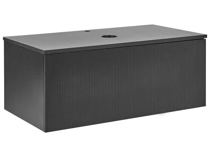 Wall Mounted Washbasin Cabinet 100 cm Black Alzira
