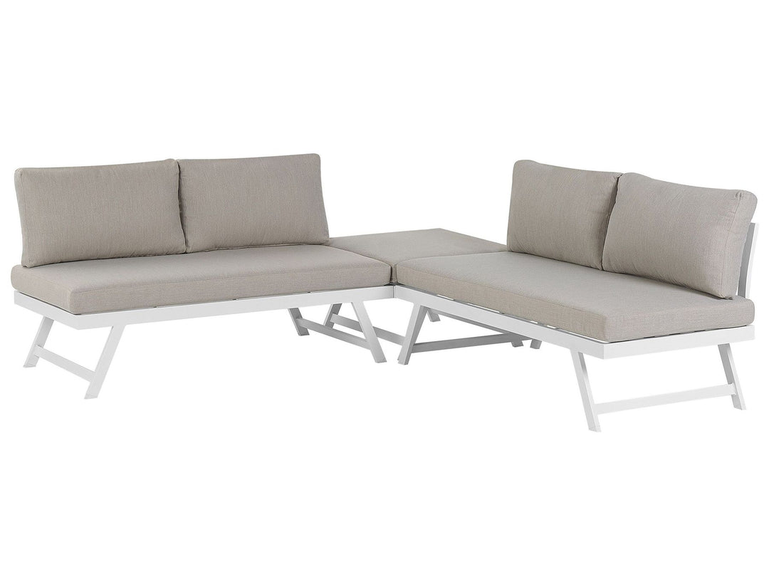 Coccorino Garden Corner Sofa with Table 5 Seater Metal Taupe