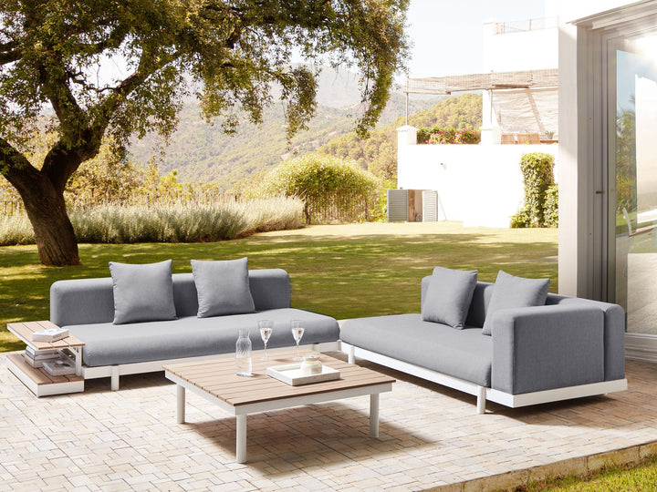 Misanello Garden Corner Sofa with Table 5 Seater Grey