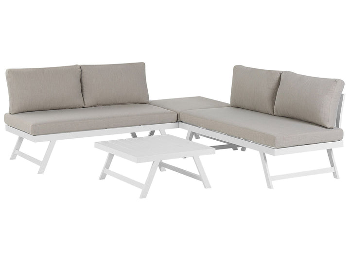 Coccorino Garden Corner Sofa with Table 5 Seater Metal Taupe