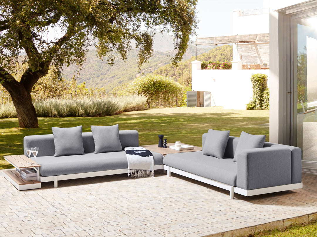 Misanello Garden Corner Sofa with Table 5 Seater Grey