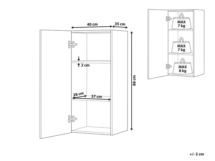 Bathroom Wall Mounted Cabinet 40 cm Light Brown Bilbao