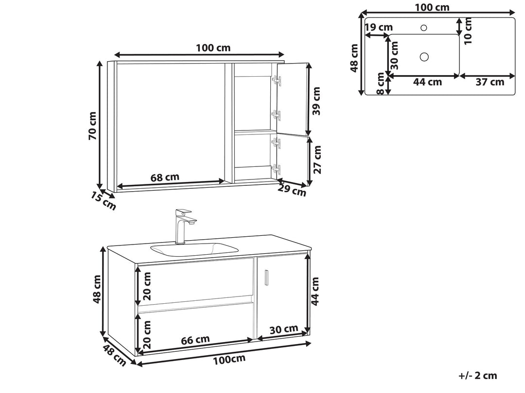 Bathroom Vanity Set Black Teruel