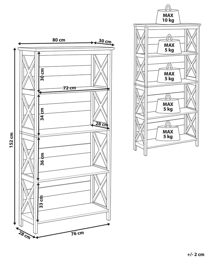 4 Tier Bookcase 152 cm White Afeez