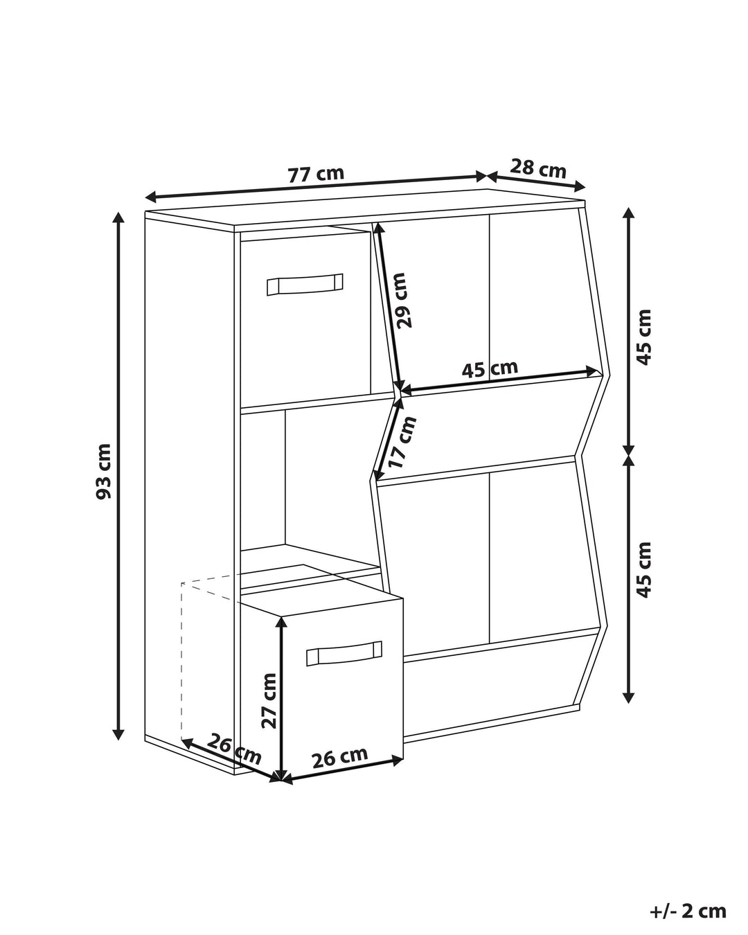 3 Tier Shelving Unit 93 cm White Alberico