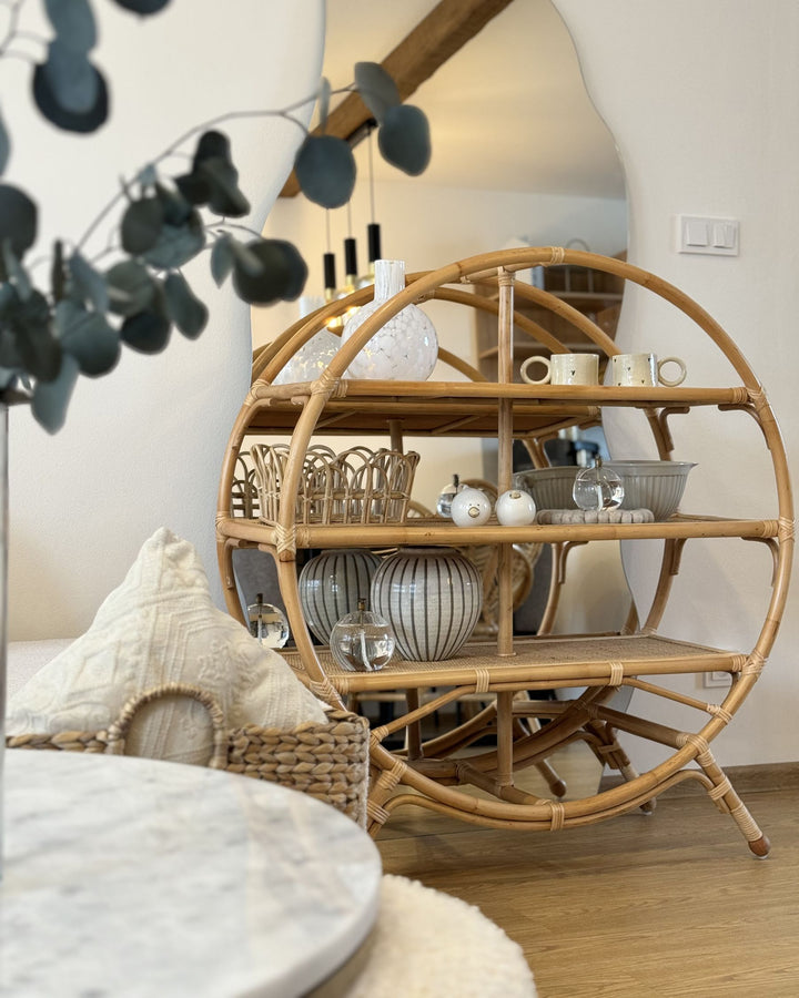 3 Tier Shelving Unit Rattan 109 cm Natural Amyri