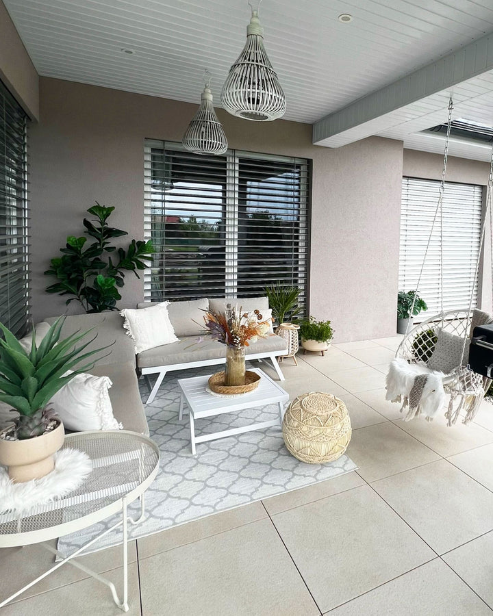 Coccorino Garden Corner Sofa with Table 5 Seater Metal Taupe