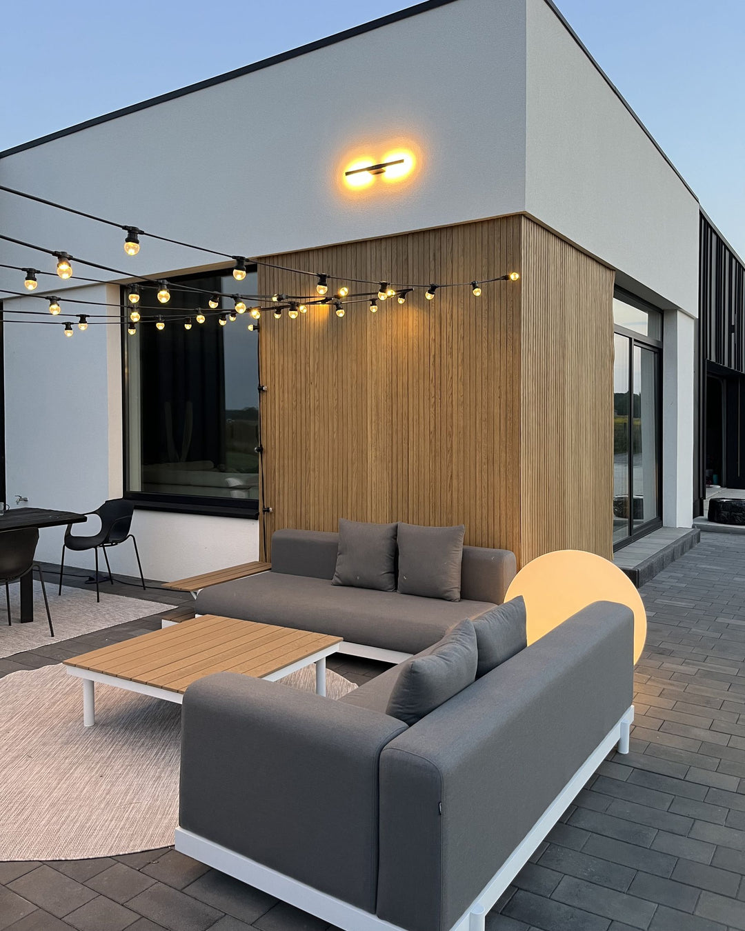 Misanello Garden Corner Sofa with Table 5 Seater Grey