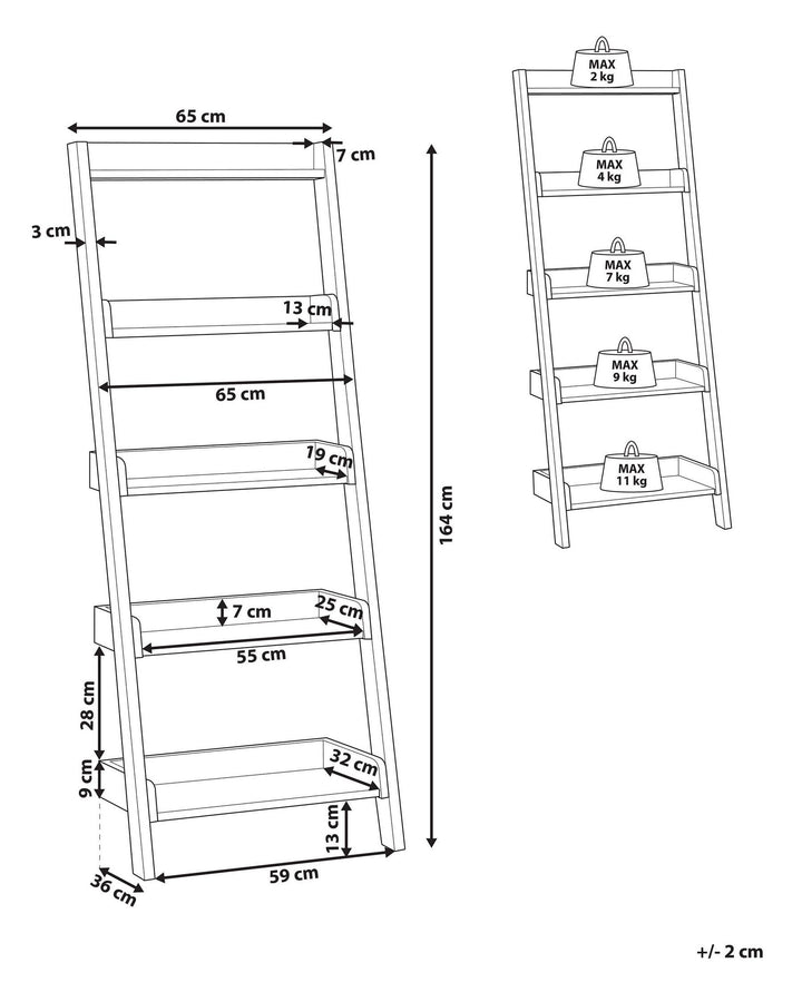 5 Tier Shelving Unit 164 cm Brown/ White Susan