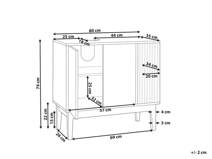 Washbasin Cabinet 80 cm White Nubes