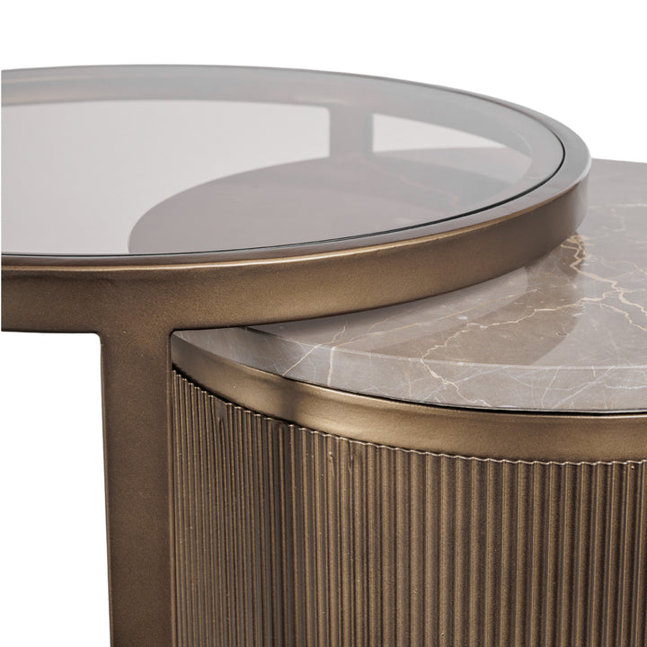 Libra Belvedere Royal Gold Set of 2 Nesting Side Tables