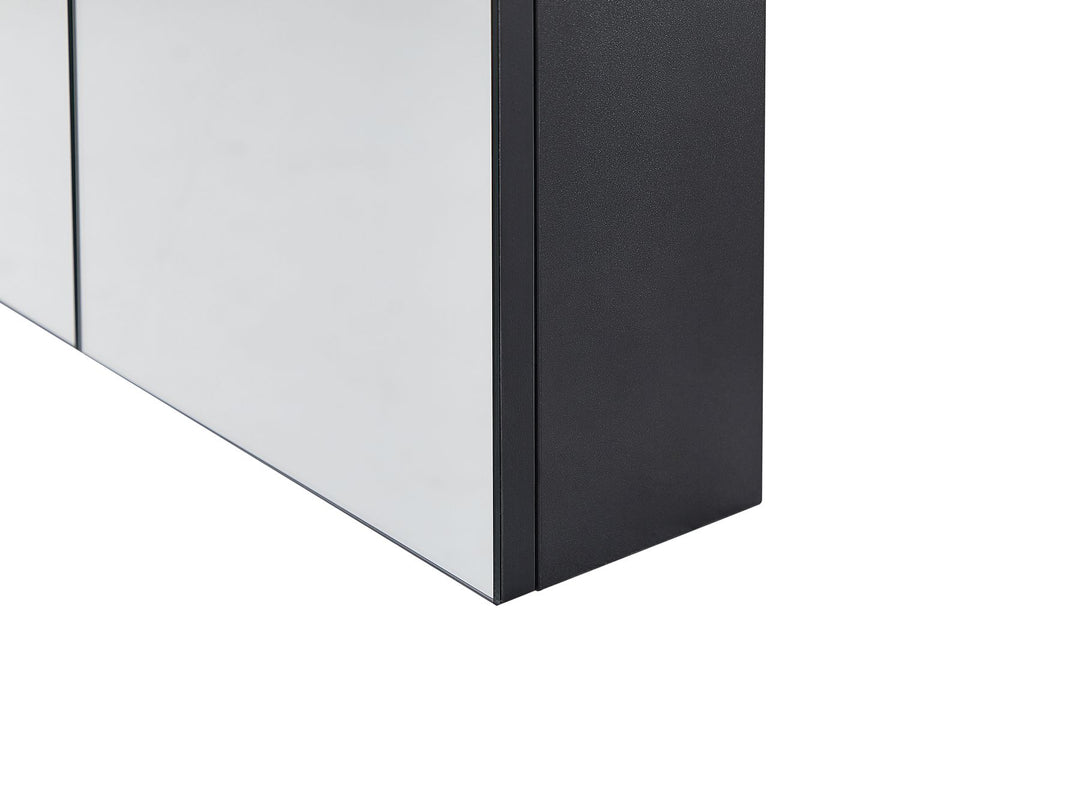Bathroom Wall Mounted Mirror Cabinet 60 cm 60 cm Black Navarra