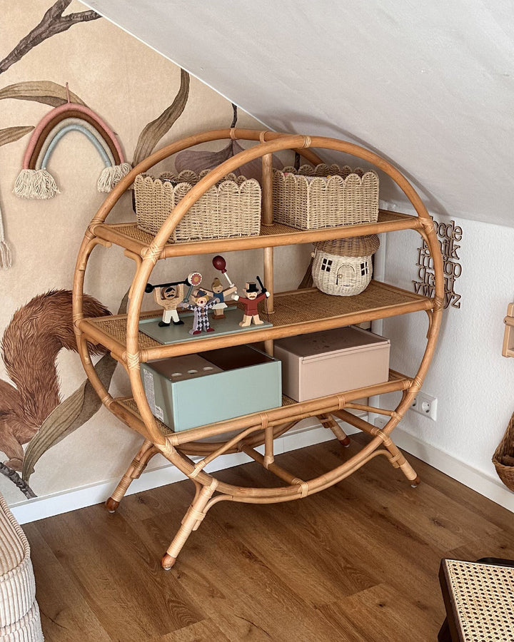 3 Tier Shelving Unit Rattan 109 cm Natural Amyri