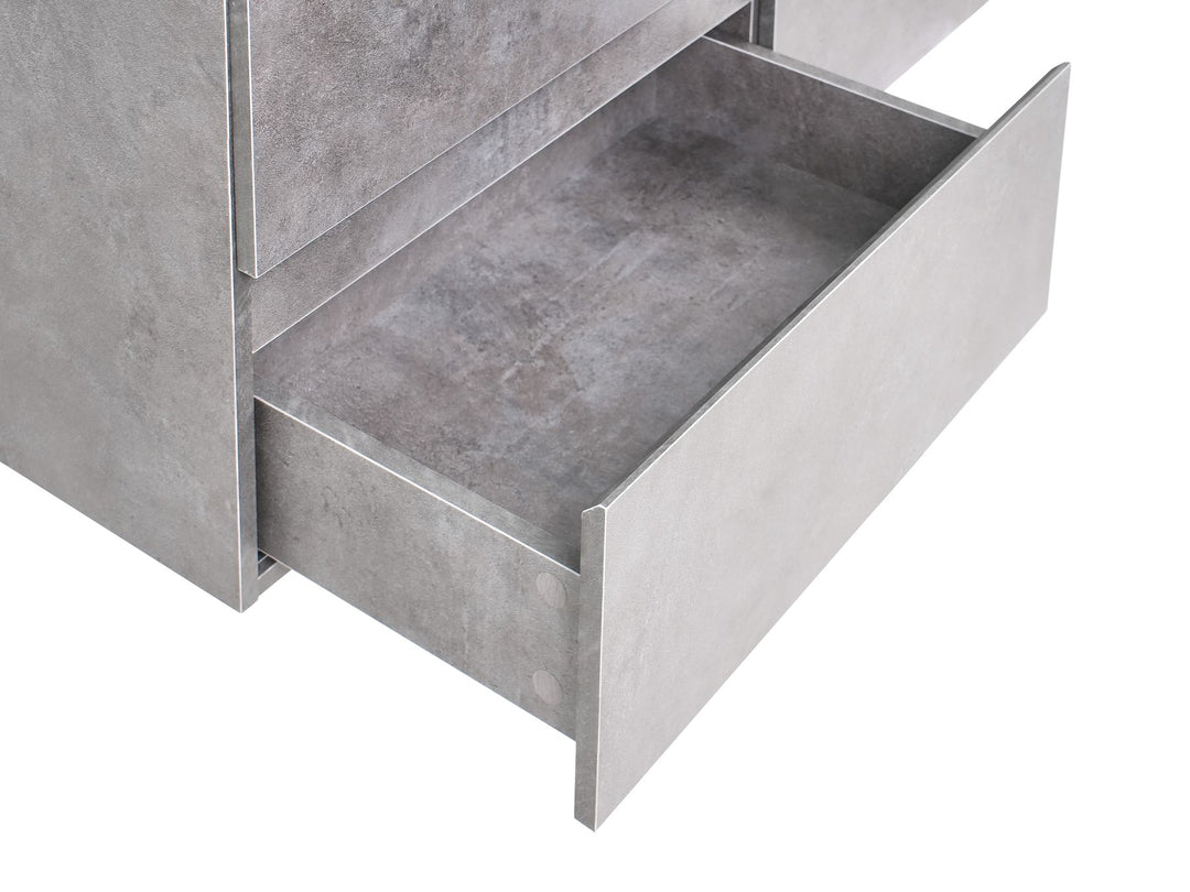 Wall Mounted Double Basin Vanity Unit 120 cm 52 cm Grey Caridel
