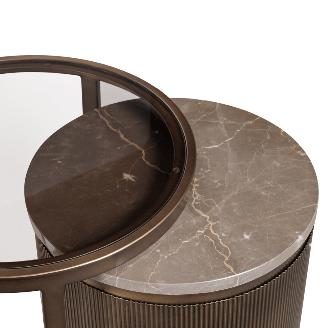 Libra Belvedere Royal Gold Set of 2 Nesting Side Tables