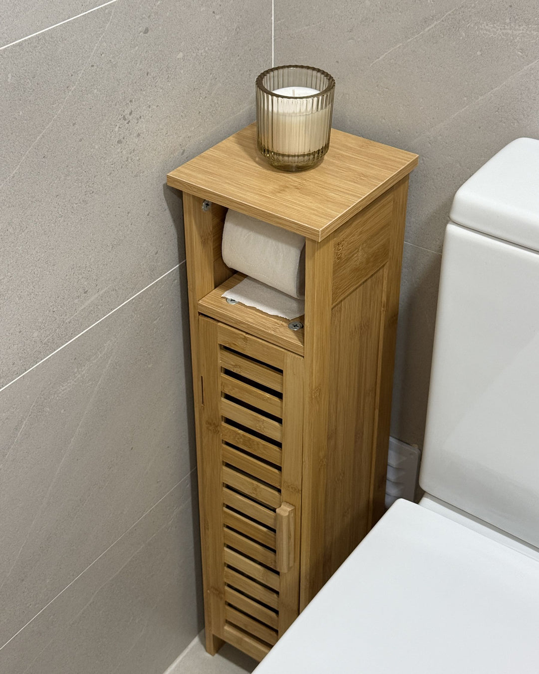 Toilet Paper Cabinet Bamboo Wood Light Brown Olathe