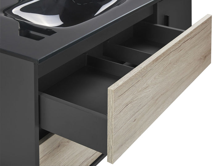 Bathroom Vanity Set Black Teruel