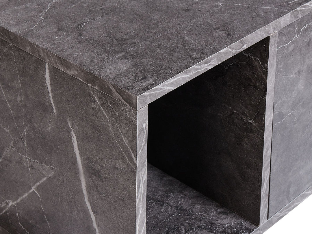 Wall Mounted Washbasin Cabinet 80 cm Black Marble Cascavel