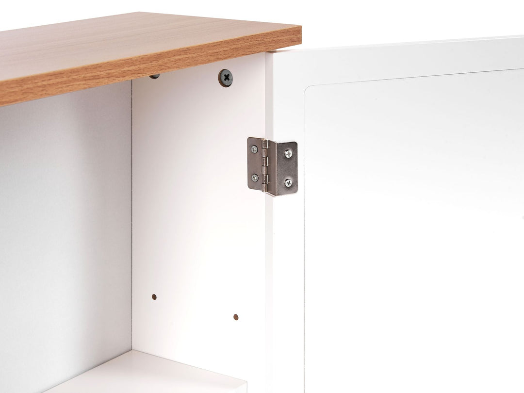 Bathroom Wall Mounted Mirror Cabinet 65 cm 60 cm White Alamos