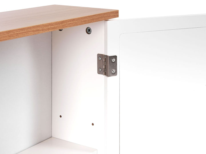 Bathroom Wall Mounted Mirror Cabinet 65 cm 60 cm White Alamos