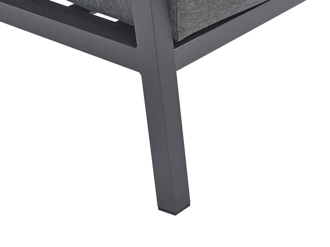Vizzini Garden Corner Sofa with Table 5 Seater Metal Grey