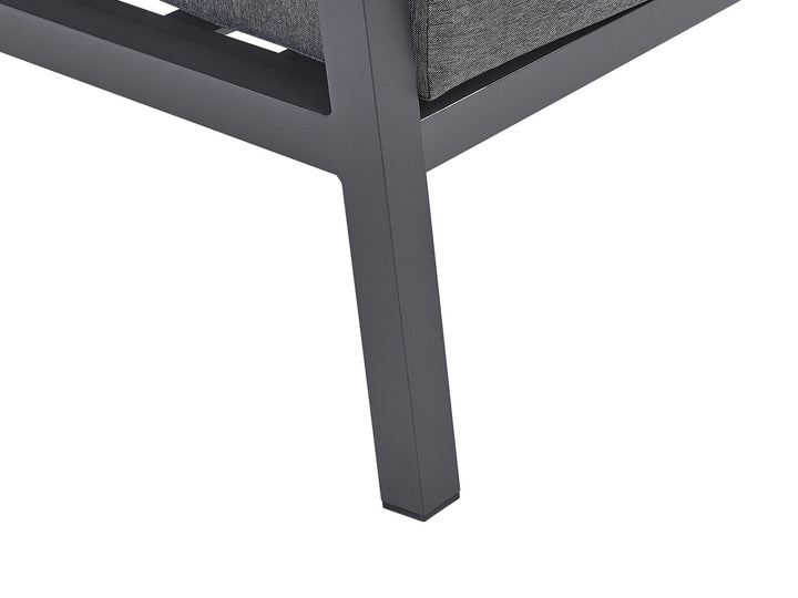 Vizzini Garden Corner Sofa with Table 5 Seater Metal Grey