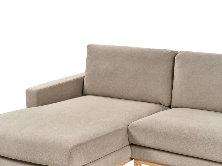 Corner Sofa 4 Seater Fabric Taupe Right Hand Deavan