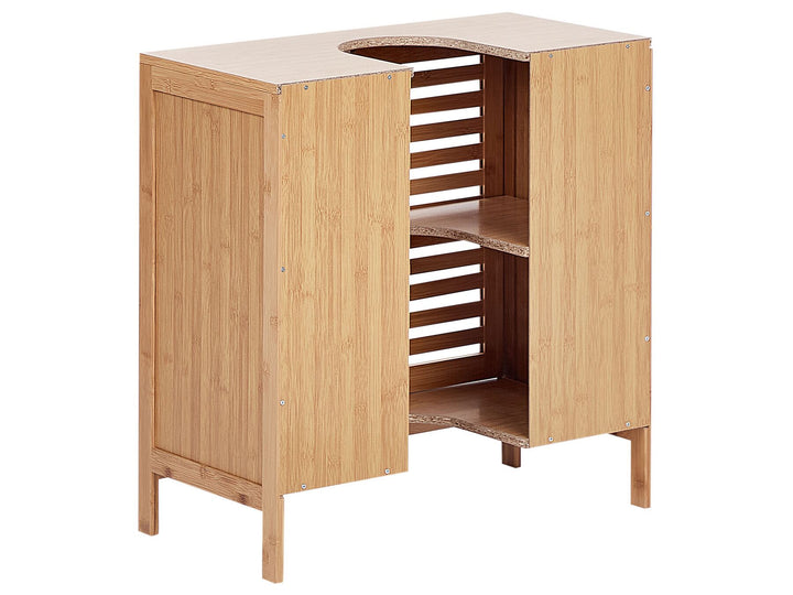 Washbasin Cabinet Bamboo Wood 60 cm Light Brown Missoula