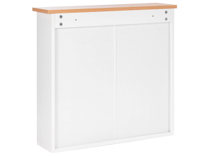 Bathroom Wall Mounted Mirror Cabinet 65 cm 60 cm White Alamos