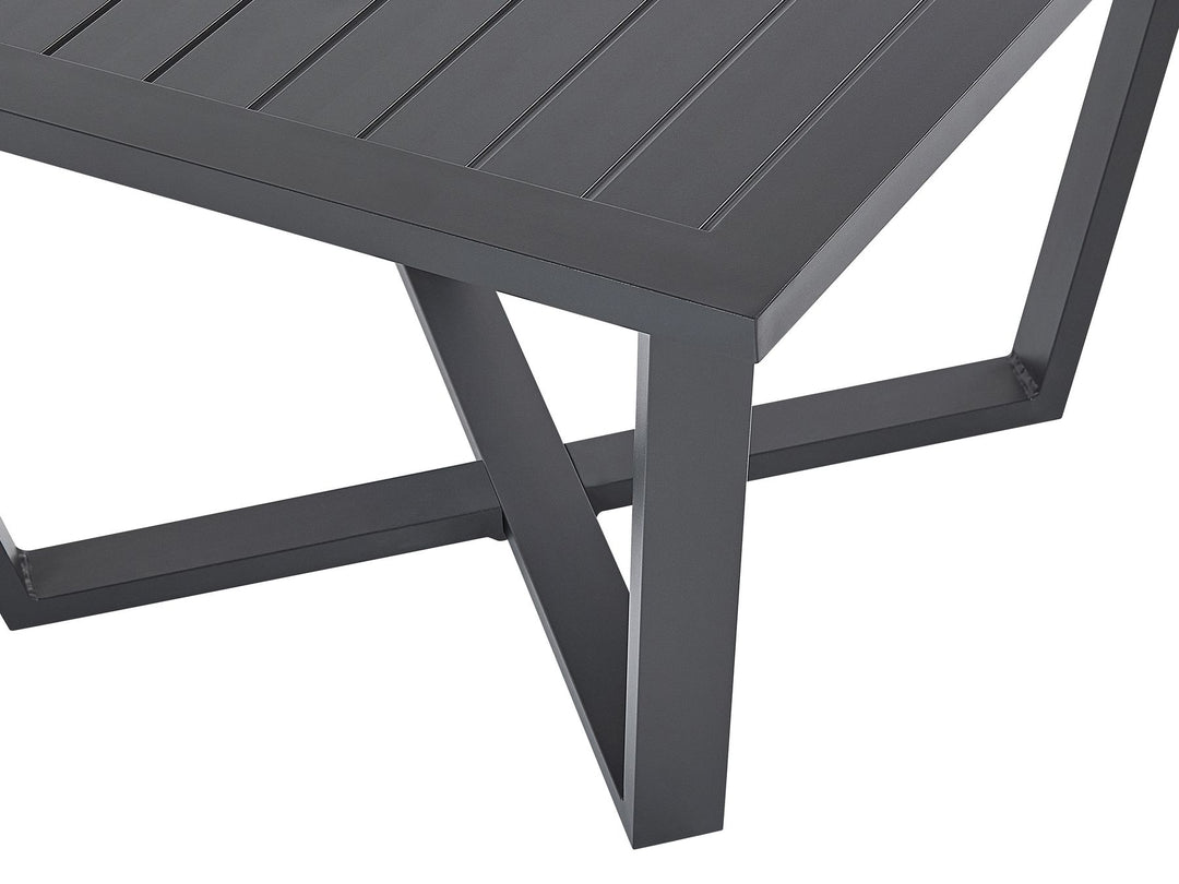 Vizzini Garden Corner Sofa with Table 5 Seater Metal Grey