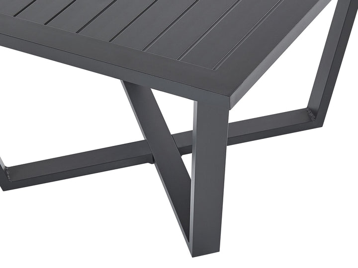 Vizzini Garden Corner Sofa with Table 5 Seater Metal Grey