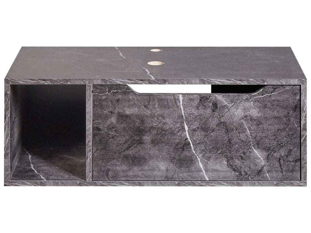 Wall Mounted Washbasin Cabinet 80 cm Black Marble Cascavel