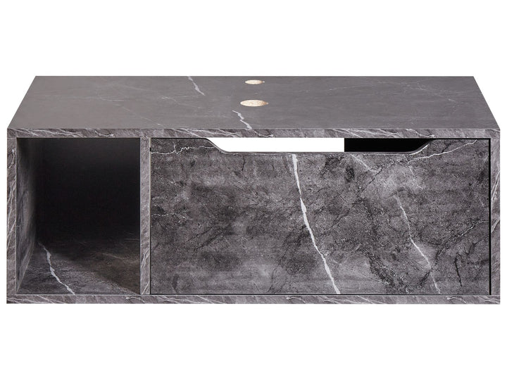 Wall Mounted Washbasin Cabinet 80 cm Black Marble Cascavel
